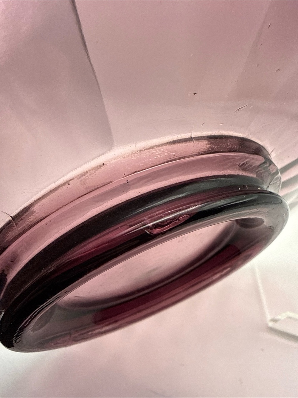 Vintage Amethyst Purple Glass 11" Platter Large Flat Optic Ribs Charger Plate - Picture 11 of 11